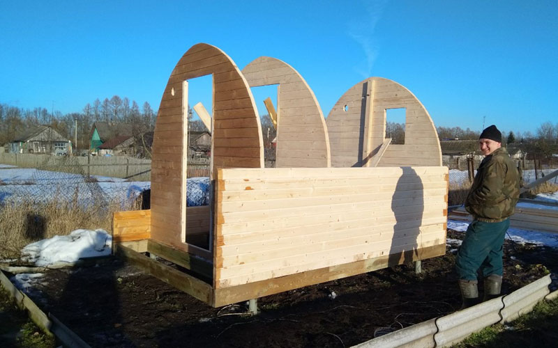 Арочная баня 3,5x2,4 м, деревня Ананичи