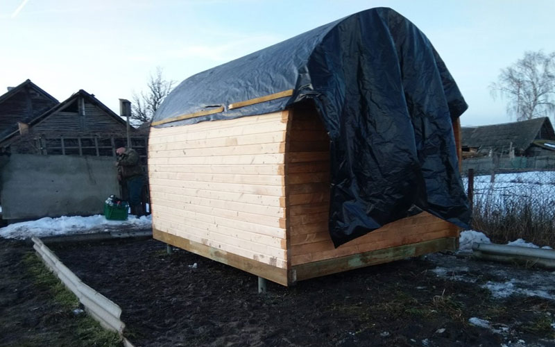 Арочная баня 3,5x2,4 м, деревня Ананичи